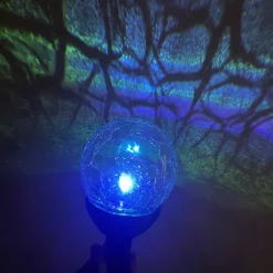 Garden Sunflower Solar LED Lights Glass Ball Bronze Iron Double-Sided Rotating Ornaments Windmill Yard Outdoor Decor