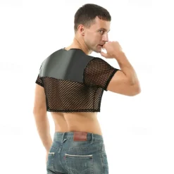 Gay Pride Halloween T-shirt Crop Top Tee Sexy Leather Fetish Mesh Fishnet Adults' Men's Halloween Carnival Clubwear Pride Parade Pride Month Easy Halloween Costumes Dress Up
