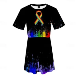 Gay Pride Rainbow Flag LGBT LGBTQ Dress Rainbow 3D Graphic For Women's Adults' Carnival 3D Print Pride Parade Pride Month