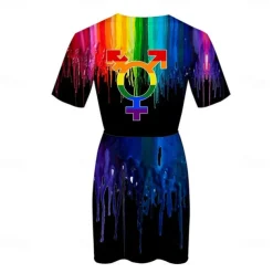 Gay Pride Rainbow Flag LGBT LGBTQ Dress Rainbow 3D Graphic For Women's Adults' Carnival 3D Print Pride Parade Pride Month
