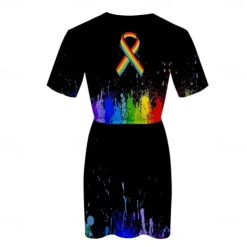 Gay Pride Rainbow Flag LGBT LGBTQ Dress Rainbow 3D Graphic For Women's Adults' Carnival 3D Print Pride Parade Pride Month
