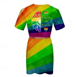 Gay Pride Rainbow Flag LGBT LGBTQ Dress Rainbow 3D Graphic For Women's Adults' Carnival 3D Print Pride Parade Pride Month