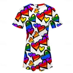 Gay Pride Rainbow Flag LGBT LGBTQ Dress Rainbow 3D Graphic For Women's Adults' Carnival 3D Print Pride Parade Pride Month