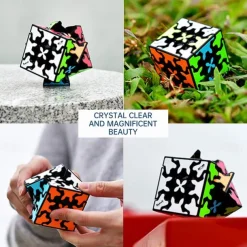 Gear Cube 3x3 with Three-Dimensional Gear Structure Embedded Tile Design Magic Cube 3x3x3 Puzzles Toys (57mm) Suitable for Brain Development Puzzle Games for Adults