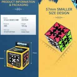 Gear Cube 3x3 with Three-Dimensional Gear Structure Embedded Tile Design Magic Cube 3x3x3 Puzzles Toys (57mm) Suitable for Brain Development Puzzle Games for Adults