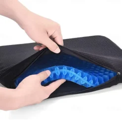 Gel Seat Cushion Pressure Relief Cushion Cooling Thick Big Breathable Honeycomb Gel Cushion Absorbs Pressure Points With Non-Slip Cover Wheelchair