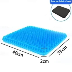 Gel Seat Cushion Pressure Relief Cushion Cooling Thick Big Breathable Honeycomb Gel Cushion Absorbs Pressure Points With Non-Slip Cover Wheelchair