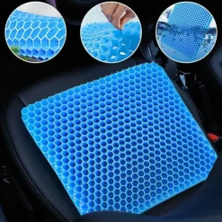 Gel Seat Cushion Pressure Relief Cushion Cooling Thick Big Breathable Honeycomb Gel Cushion Absorbs Pressure Points With Non-Slip Cover Wheelchair