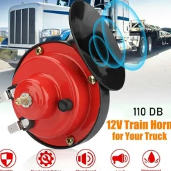 Generation Loud Train Horns For Cars, 12V Waterproof Air Horns Replacement Kit, Car Air Electric Snail Double Horn, Automotive Accessories Universal for Car, Motorcycle, Truck, Bike, Boat