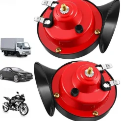 Generation Loud Train Horns For Cars, 12V Waterproof Air Horns Replacement Kit, Car Air Electric Snail Double Horn, Automotive Accessories Universal for Car, Motorcycle, Truck, Bike, Boat