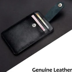 Genuine leather Business Work Card Holder Fashion ID Badge Holders with Nylon Lanyard ID case Office Supplies