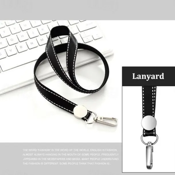 Genuine leather Business Work Card Holder Fashion ID Badge Holders with Nylon Lanyard ID case Office Supplies