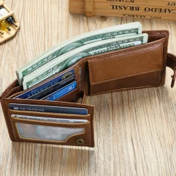 Genuine leather wallet top layer cowhide coin purse multi card horizontal wallet high-end business wallet suitable for both men and women perfect holiday gift