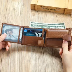 Genuine leather wallet top layer cowhide coin purse multi card horizontal wallet high-end business wallet suitable for both men and women perfect holiday gift