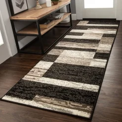 Geometric Woodland Runner Rug Kitchen Mat Non-Slip Oil Proof Rug Indoor Outdoor Mat Bedside Bedroom Decor Bathroom Mat Entrance Rug Door Mat