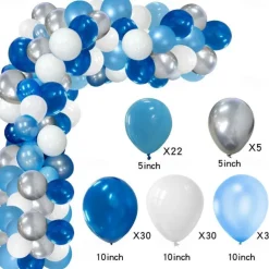 German Oktoberfest Pearlescent Blue Balloon Set Ice and Snow Combination Balloon Chain Package Latex Balloon Party Decoration