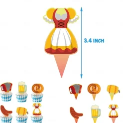 German Oktoberfest Theme Party Set Blue And White Plaid Pull Flag Cake Card Balloon Party Decoration