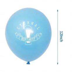 German Oktoberfest Themed Party Set Blue And White Plaid Pull Flag Cake Latex Balloon Party Decoration