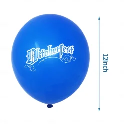 German Oktoberfest Themed Party Set Blue And White Plaid Pull Flag Cake Latex Balloon Party Decoration