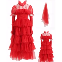 Ghost Bride Lydia Deetz Halloween Dress Headpiece Beetlejuice Horror Movie Cosplay Costume Adults' Women's Masquerade Party / Evening Easy Halloween Costumes Dress Up