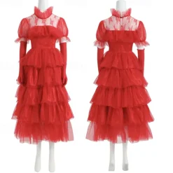 Ghost Bride Lydia Deetz Halloween Dress Headpiece Beetlejuice Horror Movie Cosplay Costume Adults' Women's Masquerade Party / Evening Easy Halloween Costumes Dress Up