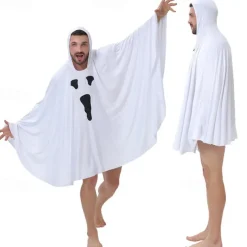 Ghost Halloween Cape Cosplay Costume Party Costume Halloween Adults' Men's Women's Halloween Carnival Masquerade Party Halloween Masquerade Easy Halloween Costumes Dress Up