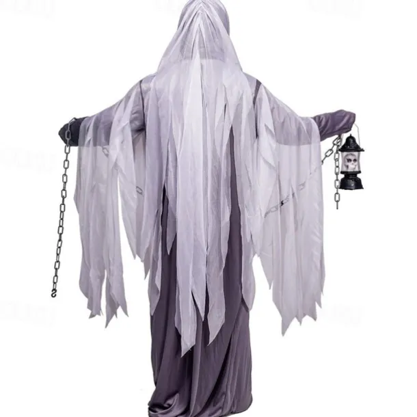 Ghost Halloween Cosplay Costume Cloak Horror Cosplay Costume Scary Costume Adults' Men's Women's Unisex Masquerade Mardi Gras Party Halloween Masquerade Easy Halloween Costumes Dress Up