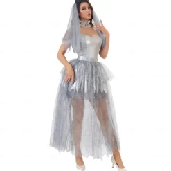 Ghostly Bride Devil Halloween Dress Outfits Cosplay Adults' Women's Halloween Performance Party Stage Easy Halloween Costumes Dress Up