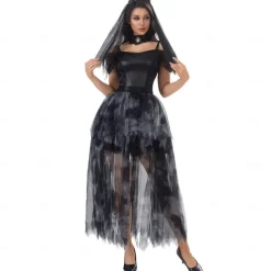 Ghostly Bride Devil Halloween Dress Outfits Cosplay Adults' Women's Halloween Performance Party Stage Easy Halloween Costumes Dress Up