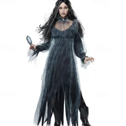 Ghostly Bride Halloween Cosplay Costume Party Costume Masquerade Outfits Adults' Women's Masquerade Mardi Gras Performance Party Halloween Easy Halloween Costumes Dress Up