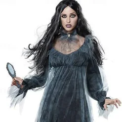 Ghostly Bride Halloween Cosplay Costume Party Costume Masquerade Outfits Adults' Women's Masquerade Mardi Gras Performance Party Halloween Easy Halloween Costumes Dress Up