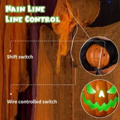 Ghostly Halloween Glowing Pumpkin Skeleton Pendant Decoration Fun Activity for All Age Halloween Themed Decorations Children and Adults