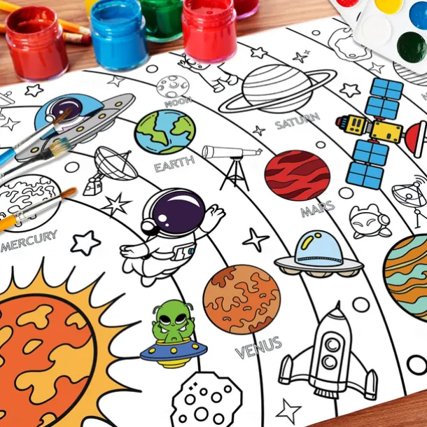 Giant Coloring Poster For Classroom Wall - Birthday Activity Poster/Table Cover, Perfect For School Parties, Birthday Party And Special Events Decoration