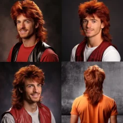 Ginger Blonde Mullet Wig Adult Funny Wigs for Men Pop Rock Wig Joe Dirt Wig for 70s 80s Wig Halloween Cosplay Party Wigs