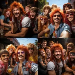 Ginger Blonde Mullet Wig Adult Funny Wigs for Men Pop Rock Wig Joe Dirt Wig for 70s 80s Wig Halloween Cosplay Party Wigs