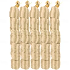 Ginger French Curl Braiding Hair 24 Inch Soft Pre Stretched Loose Wave Bouncy 100g/pack Yaki Crochet Hair for Black Women Hair Extensions for Braids