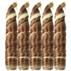 Ginger French Curl Braiding Hair 24 Inch Soft Pre Stretched Loose Wave Bouncy 100g/pack Yaki Crochet Hair for Black Women Hair Extensions for Braids