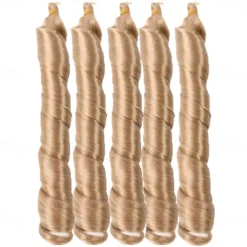 Ginger French Curl Braiding Hair 24 Inch Soft Pre Stretched Loose Wave Bouncy 100g/pack Yaki Crochet Hair for Black Women Hair Extensions for Braids