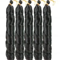 Ginger French Curl Braiding Hair 24 Inch Soft Pre Stretched Loose Wave Bouncy 100g/pack Yaki Crochet Hair for Black Women Hair Extensions for Braids
