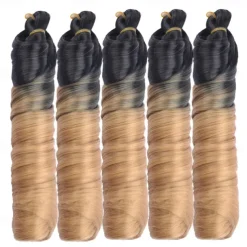 Ginger French Curl Braiding Hair 24 Inch Soft Pre Stretched Loose Wave Bouncy 100g/pack Yaki Crochet Hair for Black Women Hair Extensions for Braids