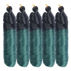 Ginger French Curl Braiding Hair 24 Inch Soft Pre Stretched Loose Wave Bouncy 100g/pack Yaki Crochet Hair for Black Women Hair Extensions for Braids