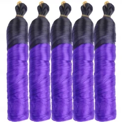 Ginger French Curl Braiding Hair 24 Inch Soft Pre Stretched Loose Wave Bouncy 100g/pack Yaki Crochet Hair for Black Women Hair Extensions for Braids