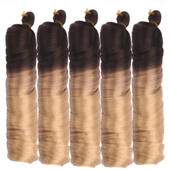 Ginger French Curl Braiding Hair 24 Inch Soft Pre Stretched Loose Wave Bouncy 100g/pack Yaki Crochet Hair for Black Women Hair Extensions for Braids