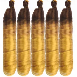 Ginger French Curl Braiding Hair 24 Inch Soft Pre Stretched Loose Wave Bouncy 100g/pack Yaki Crochet Hair for Black Women Hair Extensions for Braids