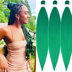 Ginger Golden Ombre Braiding Hair Pre Stretched Kanekalon Braiding Hair Box Braids Human Hair Extensions 26 inch