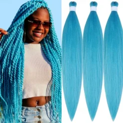 Ginger Golden Ombre Braiding Hair Pre Stretched Kanekalon Braiding Hair Box Braids Human Hair Extensions 26 inch