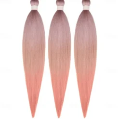 Ginger Golden Ombre Braiding Hair Pre Stretched Kanekalon Braiding Hair Box Braids Human Hair Extensions 26 inch