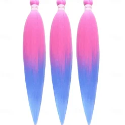 Ginger Golden Ombre Braiding Hair Pre Stretched Kanekalon Braiding Hair Box Braids Human Hair Extensions 26 inch