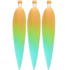 Ginger Golden Ombre Braiding Hair Pre Stretched Kanekalon Braiding Hair Box Braids Human Hair Extensions 26 inch