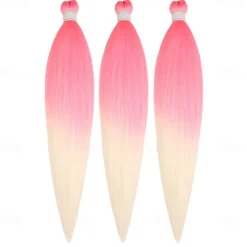 Ginger Golden Ombre Braiding Hair Pre Stretched Kanekalon Braiding Hair Box Braids Human Hair Extensions 26 inch